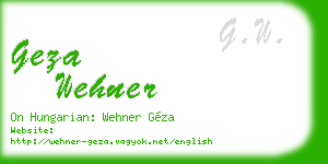 geza wehner business card