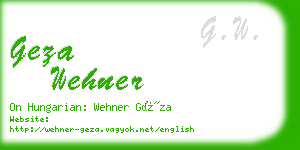 geza wehner business card